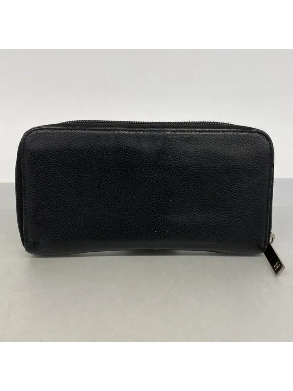 Chanel Wallet Caviar Leather Black Gold